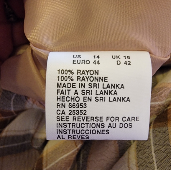 Nipon Studio Women's Plaid Maxi Skirt in Brown and Cream Vintage Size 14 NWT - Picture 6 of 7